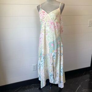 Sugar kiss Floral Printed Asymmetrical MIDI  Dress Size Large